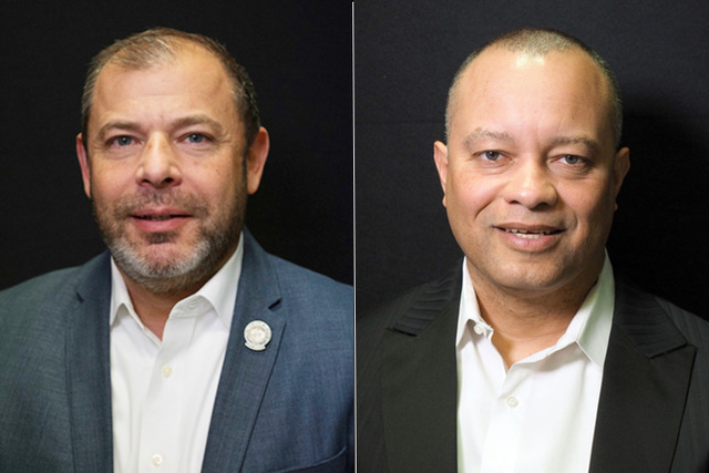 Candidates for state assembly district 13, from left, Republicans Paul Anderson (incumbent) and Steve Sanson. Not pictured is Leonard Foster, also a Republican. (Las Vegas Review-Journal)