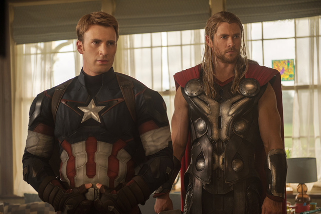 Captain America/Steve Rogers (Chris Evans) and Thor (Chris Hemsworth) in "Age of Ultron." (Marvel)