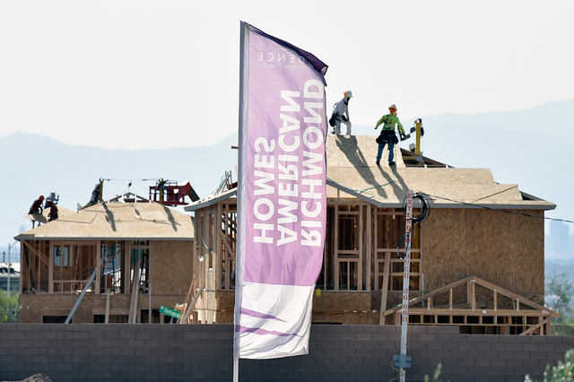 Homes are seen under construction Monday, May 23, 2016, in Henderson. Newly released U.S. Census data puts Las Vegas in the 28th most populous spot among American cities. David Becker/Las Vegas Re ...