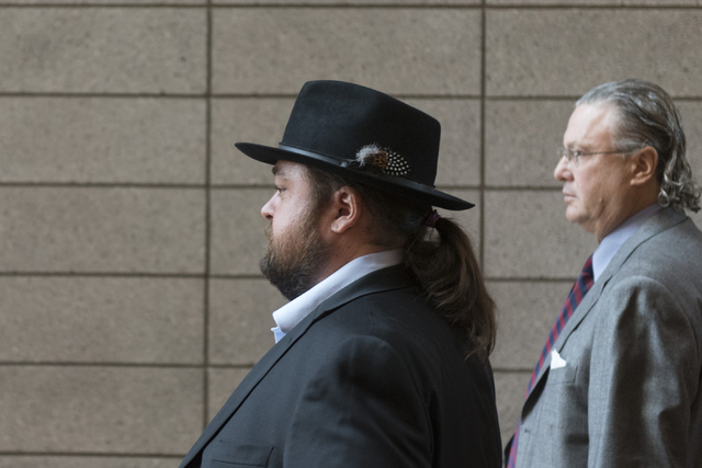 Austin Lee &quot;Chumlee&quot; Russell, left, and his attorney, David Chesnoff, exit the Regional Justice Center in Las Vegas Monday, May 23, 2016. The reality TV actor from &quot;Pawn ...