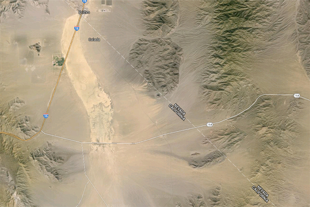Las Vegas Metropolitan Police say a single engine plane crashed near the California/Nevada state line and Nipton Road. (Google Maps)