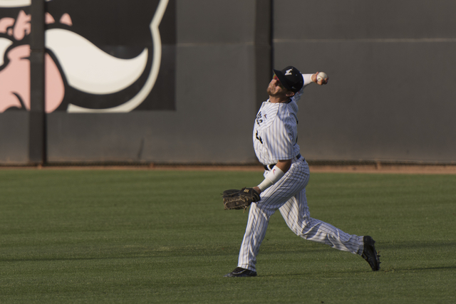 UNLV senior A.J. VanMeetren, shown earlier this season, scored twice and drove in a run Wednesday in the Rebels' 15-7 loss to Air Force in a Mountain West Championship opener in Albuquerque, New M ...