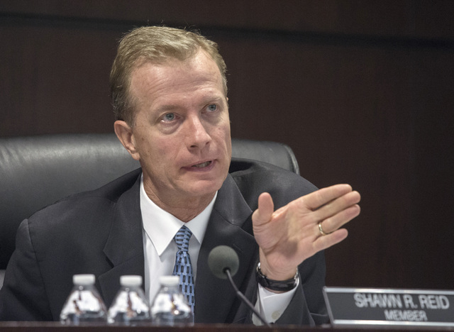 Gaming Control Board member Sean Reid speaks during the Genting Group licensing hearing on Wednesday, May 4, 2016. The Malaysian-based  company is schedule to start building Resorts World Las Vega ...