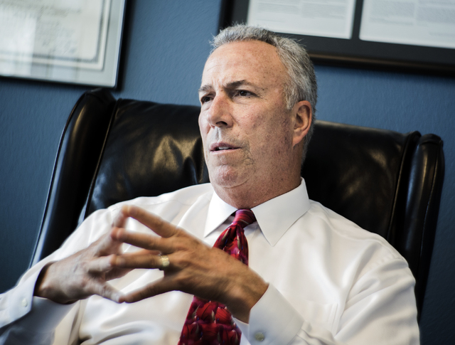 District Attorney Steve Wolfson details the expansion of the gun crimes unit during an interview in his office on Tuesday, May 17, 2016. (Jeff Scheid/Las Vegas Review-Journal) Follow @jlscheid