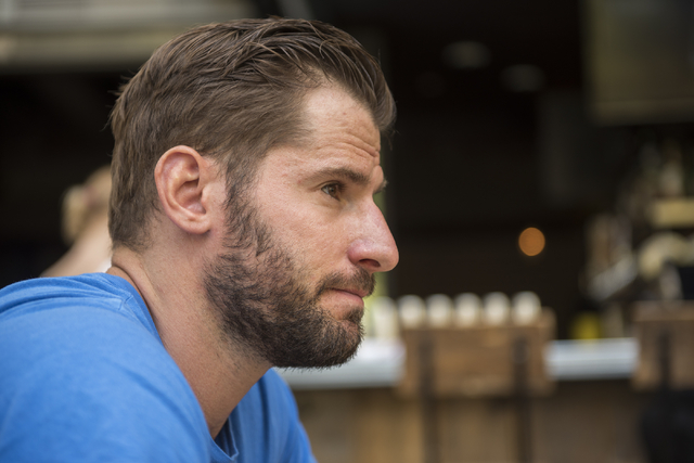 Anaheim Ducks center Ryan Kesler speaks to a reporter while in town to promote next month's NHL hockey awards show from Culinary Dropout inside the Hard Rock hotel-casino in Las Vegas on Thursday, ...