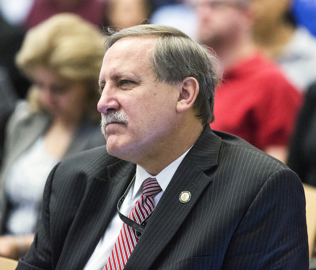 Nevada U.S. Attorney Daniel Bogden listens during a seminar on human trafficking and child exploitation at Lloyd George U.S. Courthouse in Las Vegas on Wednesday, May 25, 2016. Jeff Scheid/Las Veg ...