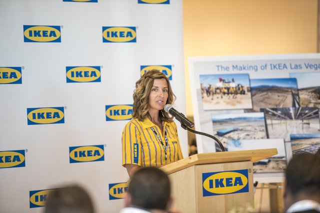 Amy Jensen, the store manager of IKEA Las Vegas, speaks to media on Wednesday, May 11, 2016. The new IKEA located near Durango and 215 opens on May 18th. Joshua Dahl/Las Vegas Review-Journal