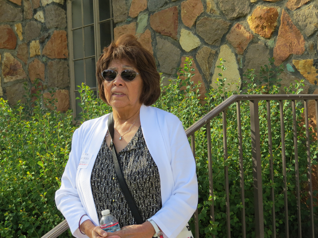 Gloria Whiterock McDonald stands outside the dormitory where she lived in the 1960s while attending Stewart Indian School in Carson City on Saturday, May 21, 2016. McDonald recalled her time at St ...
