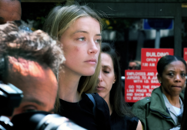 Amber Heard leaves Los Angeles Superior Court court on Friday, May 27, 2016. (Richard Vogel/The Associated Press)