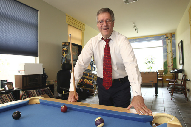 Former North Las Vegas Chief Deputy Attorney of the Criminal Division Michael Davidson, talks about his being laid off from his job during an interview at his home in Rhodes Ranch development on M ...