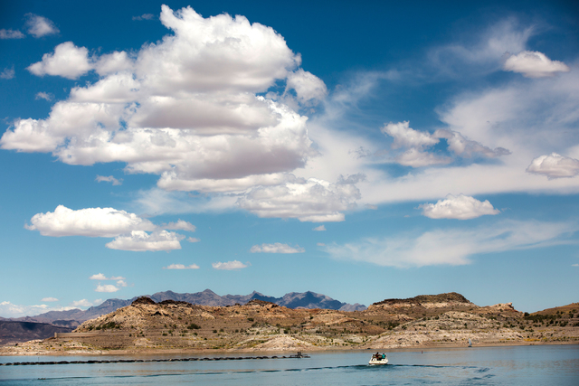 A boat leaves Lake Mead Marina at Lake Mead National Recreation Area, Wednesday, May 18, 2016, in Boulder City, Nevada. Benjamin Hager/Las Vegas Review-Journal