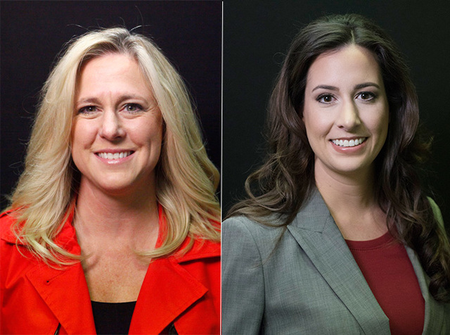 Candidates for Las Vegas Justice of the Peace Dept. 4, from left, Melissa Saragosa (incumbent) and Amber Candelaria are photographed at the Las Vegas Review-Journal offices in 2016. Jillian Prieto ...