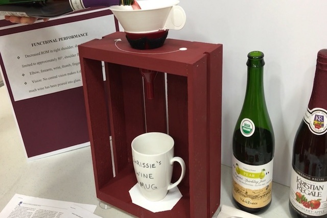 Touro University student Lisa Bosely's "Cassie's Wine Mug" is displayed on Wednesday, May 25, 2016. (Caitlin Lilly/Las Vegas Review-Journal)