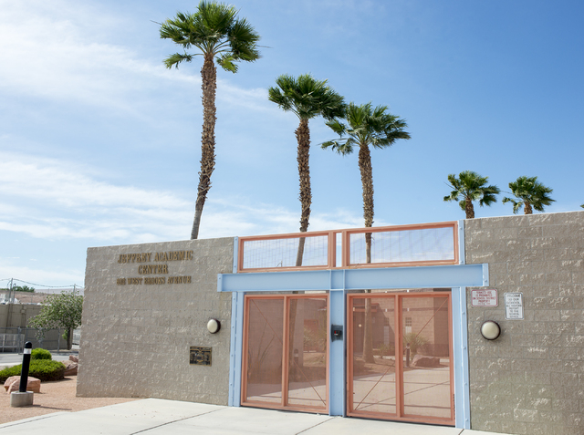 Jeffrey Behavior School in North Las Vegas is pictured May 17, 2016. A Clark County School District police officer was indicted by a federal grand jury on charges of using excessive force against  ...