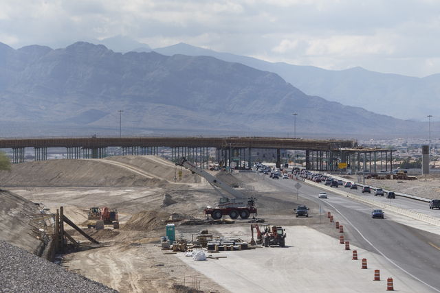The overpass at Sky Pointe Drive which is part of the Centennial Bowl project is seen on Tuesday, April 12, 2016, in Las Vegas. (Erik Verduzco/Las Vegas Review-Journal) Follow @Erik_Verduzco
