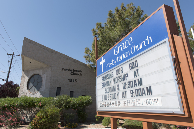 Grace Presbyterian Church at 1515 W. Charleston Blvd. in Las Vegas is seen Sunday, May 22, 2016. Jason Ogulnik/Las Vegas Review-Journal