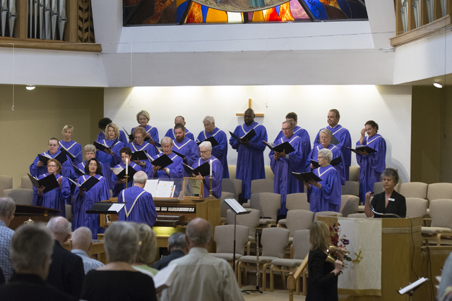 The choir sings during services in the sanctuary at Grace Presbyterian Church at 1515 W. Charleston Blvd. in Las Vegas Sunday, May 22, 2016. Jason Ogulnik/Las Vegas Review-Journal