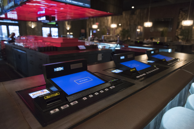 Super Star poker machines are seen at the bar of the soon to be opened PT's Ranch at 6450 S. Durango Dr. in Las Vegas Thursday, May 19, 2016. The tavern, slated to open Thursday, May 26, 2016, wil ...