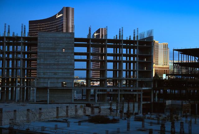 Boyd Gaming's former Echelon development is seen unfinished along the Strip in Las Vegas on Monday, March 23, 2015. Malaysia-based Genting Berhad, which bought the property in 2013, is schedule to ...