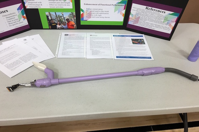 Touro University student Jennifer Lopez-Quintero's "Handy Shaver" is on display Wednesday, May 25, 2016. (Caitlin Lilly/Las Vegas Review-Journal)
