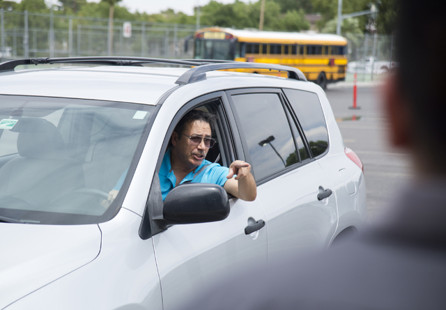 Driver's education instructor Mike Grady teaches his students how to park a car at Valley High School in Las Vegas on Friday, May 20, 2016. (Daniel Clark/Las Vegas Review-Journal) Follow @DanJClar ...