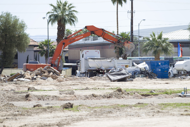 The future site of the 756-bed building, "U District," that will house UNLV students at 4259 South Maryland Parkway is seen during a groundbreaking ceremony on Tuesday, May 3, 20 ...