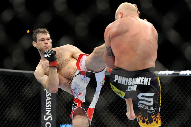 Forrest Griffin, shown against Tito Ortiz in 2012, now works as a performance consultant for the UFC and helps fighters understand the right way to cut weight, something he said he didn’t know d ...