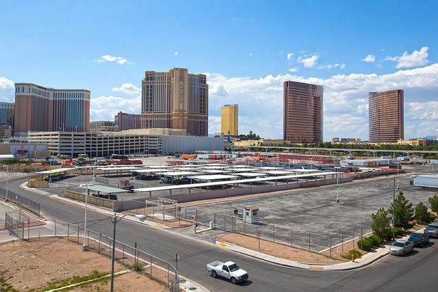 The site of the proposed 17,500-seat venue funded by Las Vegas Sands Corp and some of the top players in the entertainment industry designed specifically for live music performances, Tuesday, May  ...
