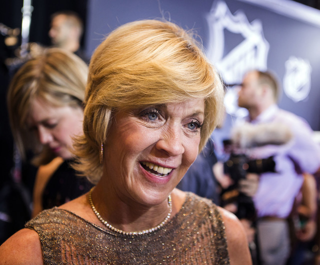 Carol Foley, wife of Bill Foley, owner of the new National Hockey League expansion team, during a news conference at Encore Las Vegas on Wednesday, June 22, 2016. Jeff Scheid/Las Vegas Review-Jour ...