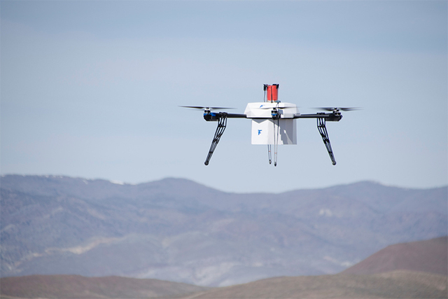 Flirtey pioneered the first FAA-approved fully autonomous drone delivery in an urban environment on March 25, 2015 in Hawthorne. (Flirtey)