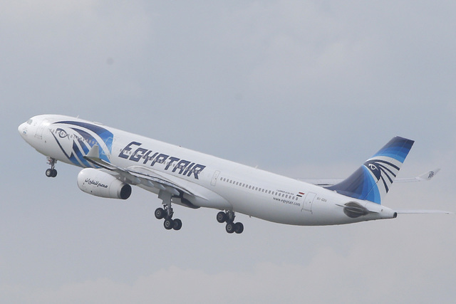 An EgyptAir Airbus A330-300 takes off for Cairo from Charles de Gaulle Airport outside of Paris, May 19, 2016. (Christophe Ena/AP)