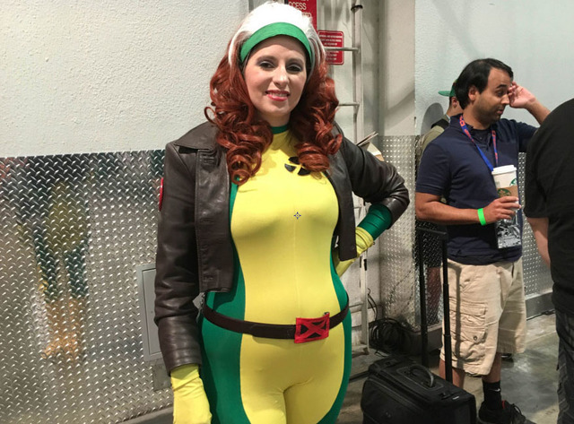 Amanda Lynn cosplays as Rogue from "X-Men" at the Amazing Las Vegas Comic Con on Saturday, June 18, 2016. (Ashley Casper/Las Vegas Review-Journal)