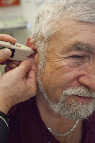 Vietnam War veteran Arthur Maheu receives acupuncture treatment for his pain from Dr. Randall James at the North Las Vegas VA Medical Center on Friday, June 3, 2016. Maheu has been getting treatme ...