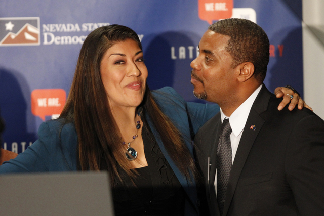 Currently no members of Congress representing Nevada are minorities. On left, former assemblywoman Lucy Flores ran unsuccessfully for the 4th Congressional district. On right, former Congressman S ...