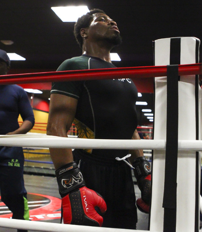 Shawn Porter is shown while working out at Porter Hy-Performance Center, 2206 Paradise Road, in Las Vegas on Wednesday, June 8, 2016. Porter is slated to fight Keith Thurman on June 25. (Loren Tow ...