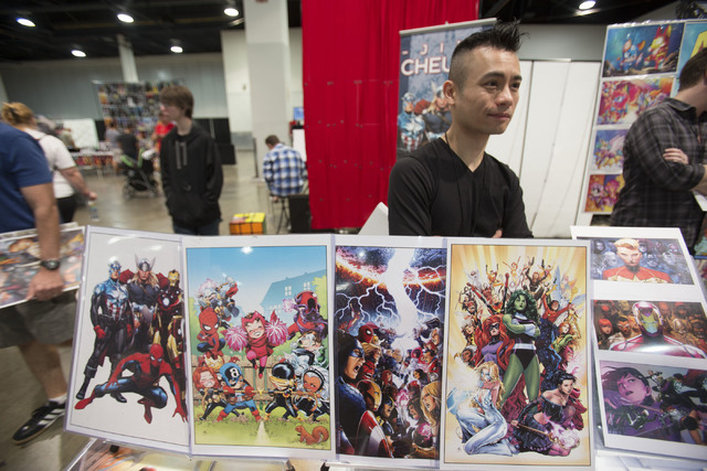 Comic book artist Jim Cheung is seen at his booth during the Amazing Las Vegas Comic Con at the Las Vegas Convention Center on Saturday, June 18, 2016. (Richard Brian/Las Vegas Review-Journal)