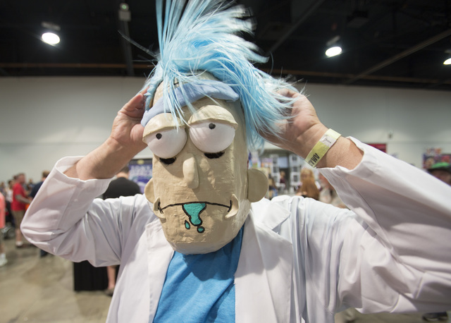 A fan in a costume adjust his wig during the Amazing Las Vegas Comic Con at the Las Vegas Convention Center on Saturday, June 18, 2016. (Richard Brian/Las Vegas Review-Journal)