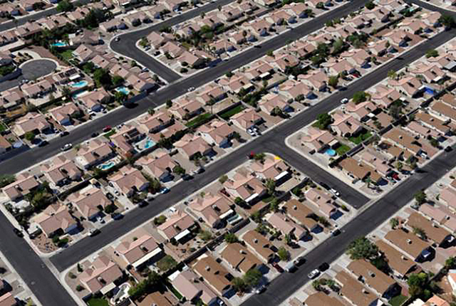 An aerial view of a North Las Vegas residential community on Tuesday, Sept. 9, 2014. (David Becker/Las Vegas Review-Journal)