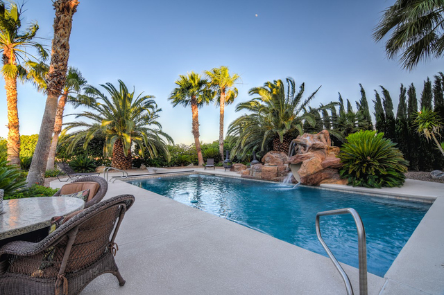 The pool at Corey Harrison's home, which is on the market in northwest Las Vegas. (Napoli Group at Berkshire Hathaway HomeServices)