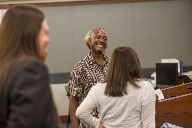 Victor Houston smiles during a mental health court session at the Regional Justice Center in Las Vegas on Wednesday, June 15, 2016. Joshua Dahl/Las Vegas Review-Journal