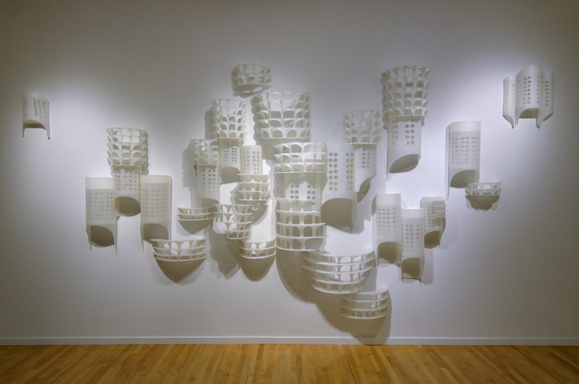 “Untitled (Chicago),” a 2012 wall sculpture by former UNLV artist-in-residence Deborah Aschheim, is part of the "Five" exhibit at the Barrick Museum on campus. Bill Hughes/Las Vegas Review-Journal