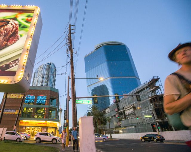 The unfinished Fontainebleau Hotel, center, on Las Vegas Blvd. and Circus Circus Dr. is seen on Wednesday, June 1, 2016. Jeff Scheid/Las Vegas Review-Journal Follow @jlscheid
