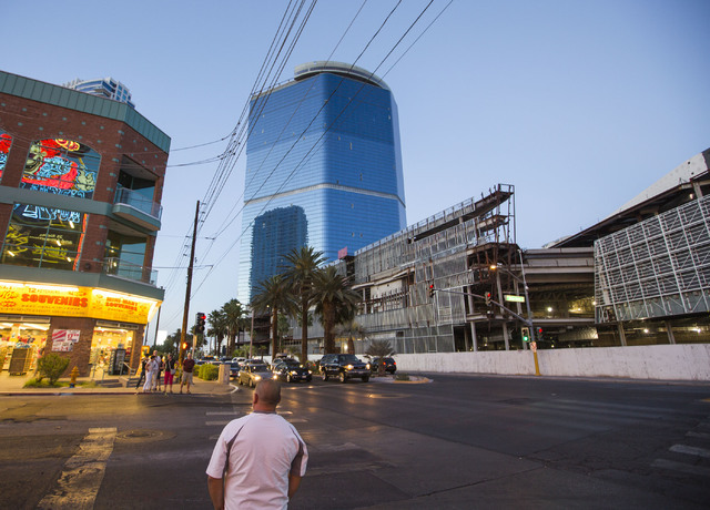 The unfinished Fontainebleau Hotel, center, on Las Vegas Blvd. and Circus Circus Dr. is seen on Wednesday, June 1, 2016. Jeff Scheid/Las Vegas Review-Journal Follow @jlscheid