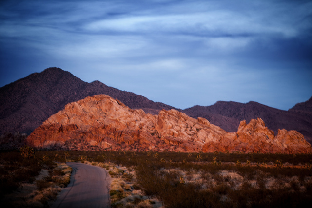 The Gold Butte area is seen at sundown on Thursday, May 22, 2014. The Gold Butte Region, administered by the BLM and the U.S. National Park Service, is about 2 1/2 hours east of Las Vegas near the ...