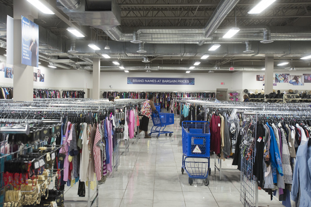 Customers browse the racks at the Goodwill Retail and Donation Center at Boulevard Mall in Las Vegas on May 31, 2016. Bridget Bennett/Las Vegas Review-Journal Follow @bridgetkbennett