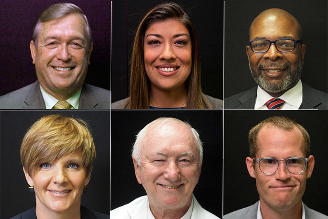 Candidates for the 4th Congressional district, clockwise from top left, Republican Cresent Hardy (incumbent), Democrats Lucy Flores, Rodney Smith, Dan Rolle, Mike Schaefer, Susie Lee.  Not picture ...