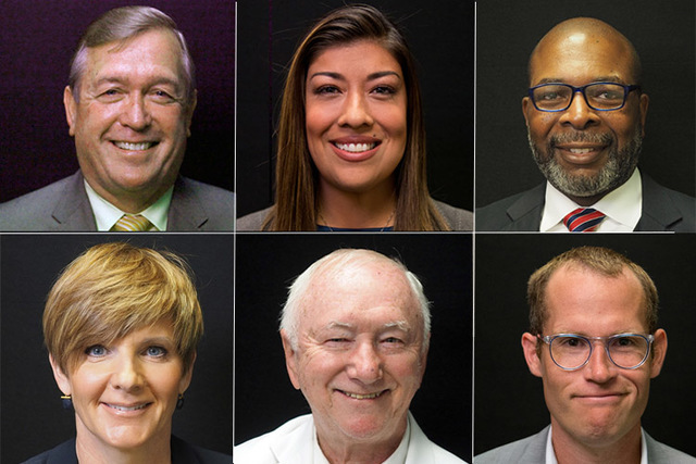 Candidates for the 4th Congressional district, clockwise from top left, Republican Cresent Hardy (incumbent), Democrats Lucy Flores, Rodney Smith, Dan Rolle, Mike Schaefer, Susie Lee. Not picture ...
