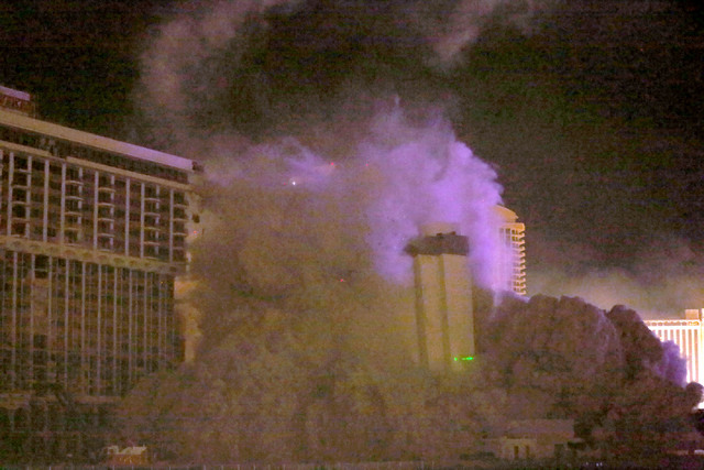 2nd implosion of the famous Riviera hotel-casino (Full version