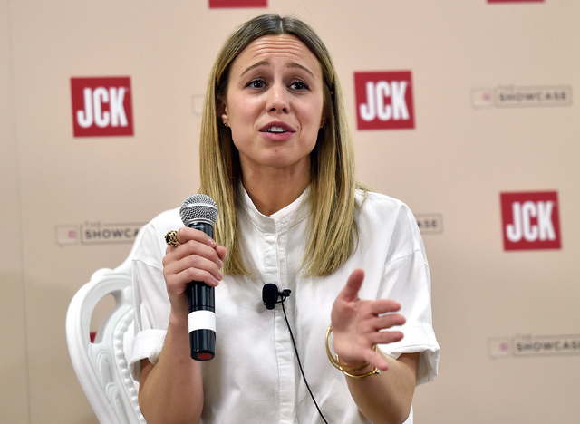 Fashion editor Shannon Adducci speaks during a panel discussion at the JCK Las Vegas jewelry industry show at the Mandalay Bay Convention Center Friday, June 3, 2016, in Las Vegas. David Becker/La ...
