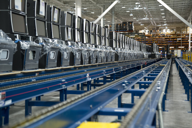 Slot machines are seen on the production floor inside the headquarters of Konami Gaming in Las Vegas on Tuesday, May 17, 2016. Daniel Clark/Las Vegas Review-Journal Follow @DanJClarkPhoto